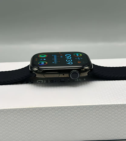 HK10 Pro Max Smart Watch Stainless Titanium (3 Straps Free)